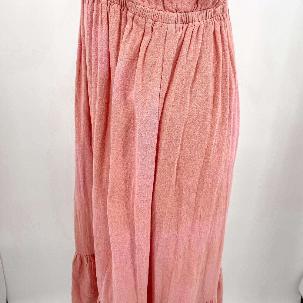 ba&sh Voyce Pink Cotton Ruffles Midi Dress Size Large - Picture 12 of 16